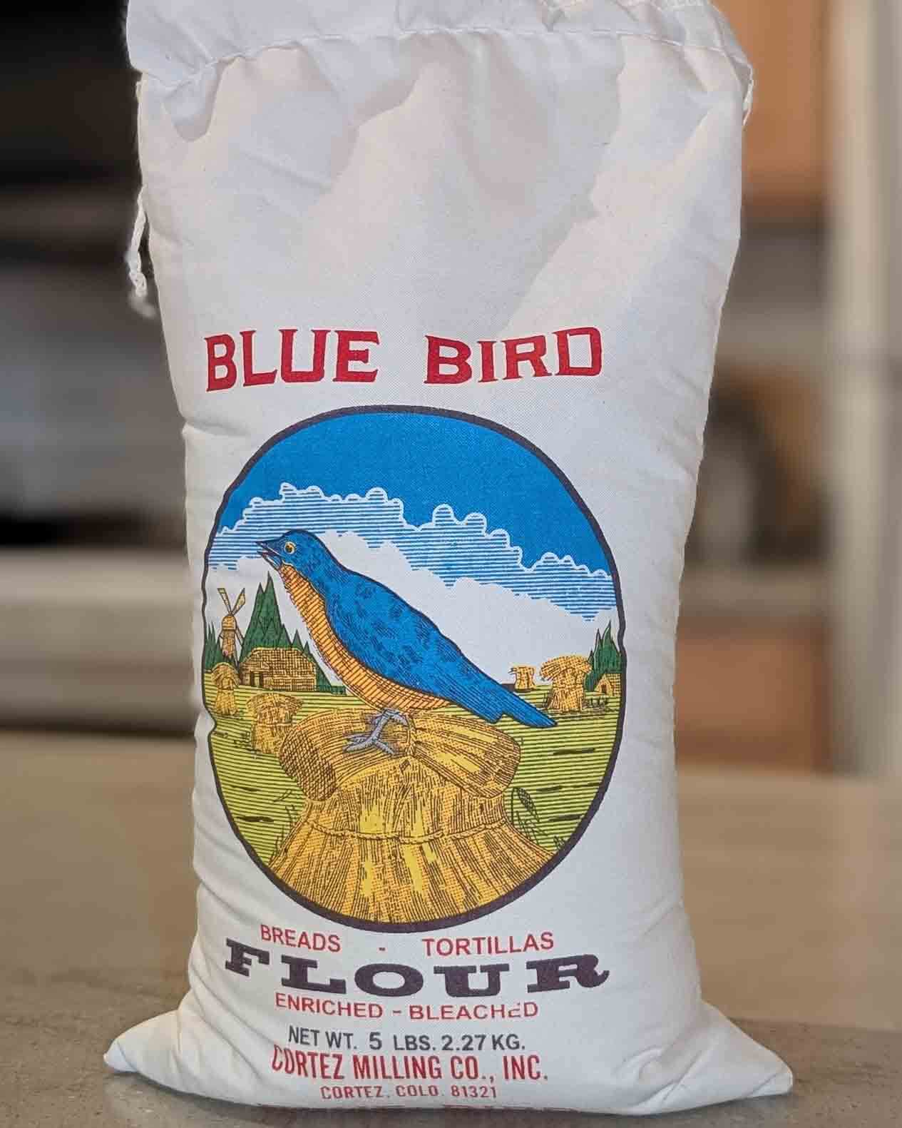 5 lb bag of Blue Bird flour from Cortez, Colorado