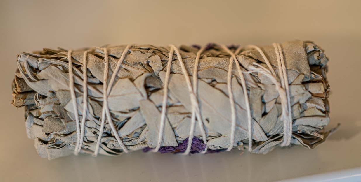 a sage smudging stick in Albuquerque, New Mexico